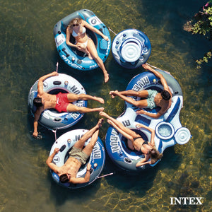 Intex River Run Inflatable Double Rider Tube & 2 River Run Single Water Floats