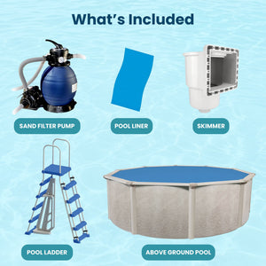 Aquarian Phoenix 15ft x 52in Above Ground Swimming Pool Kit & Pump & Ladder Kit