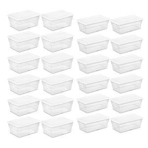 Sterilite 16 Qt Clear Storage Tote, 12 Pack, & 6 Qt Clear Storage Tote, 12 Pack