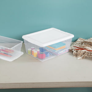 Sterilite 16 Qt Clear Storage Tote, 12 Pack, & 6 Qt Clear Storage Tote, 12 Pack