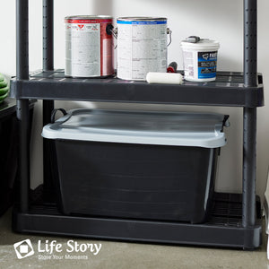 Life Story 55 Quart Stackable Storage Bin, Heavy Duty Lidded Container, 24 Pack