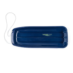 Lucky Bums Kids 48 Inch Plastic Snow Toboggan Sled with Pull Rope, Blue (3 Pack)