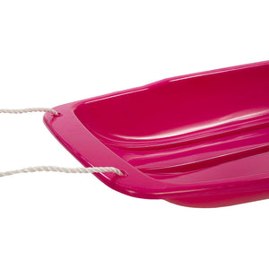 Lucky Bums Kids 48 Inch Plastic Snow Toboggan Sled with Pull Rope, Pink (2 Pack)