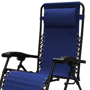 Caravan Canopy Infinity Zero Gravity Steel Frame Patio Deck Chair, Blue (4 Pack) - TRAPSKI