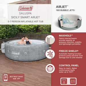 Coleman Sicily AirJet Inflatable Hot Tub with 2 Bestway SaluSpa Non-Slip Seat