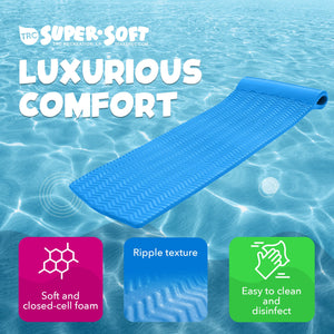 Texas Recreation Serenity 70' Foam Raft Lounger Pool Float, Bahama Blue (2 Pack)