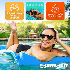 Texas Recreation Serenity 70' Foam Raft Lounger Pool Float, Bahama Blue (2 Pack)