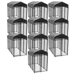 Lucky Dog Uptown Large Outdoor Covered Kennel Heavy Duty Dog Fence Pen (10 Pack) - TRAPSKI