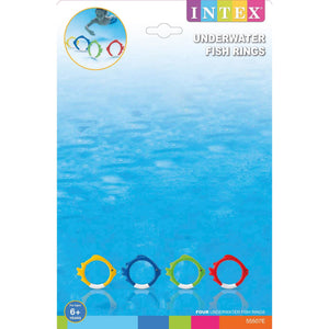 Intex Diving Swimming Pool Play Underwater Fish Rings Sticks (8 Pack)
