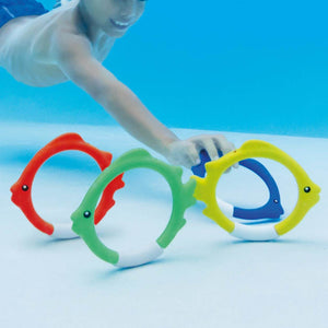Intex Diving Swimming Pool Play Underwater Fish Rings Sticks (8 Pack)