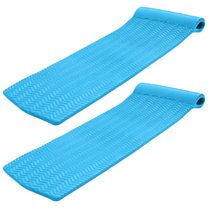 TRC Recreation Serenity 70 In. Foam Mat Lounger Pool Float, Marina Blue (2 Pack)
