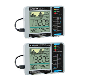 Autopilot APCEM2 Hydroponic CO2 RH Temperature Monitor and Data Logger (2 Pack) - TRAPSKI