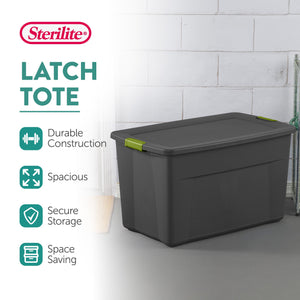 Sterilite 35 Gallon Storage Tote Box with Latching Container Lid, Gray (16 Pack)