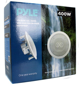 PYLE PWRC82 8 Inch 400 Watt 2 Way Indoor/Outdoor Wall Ceiling Speaker (6 Pack) - TRAPSKI
