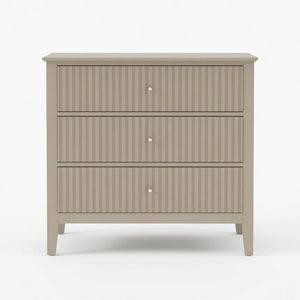 Fluted 3 Drawer Nightstand With Soft Close Slides