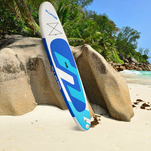 10 Feet Inflatable Stand Up Paddle Board 6 Inches Thick with Backpack Leash Aluminum Paddle