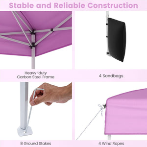 10 X 10 FT Pop up Canopy Tent Outdoor Patio Commercial Sunshade Shelter with 4 Sidewalls