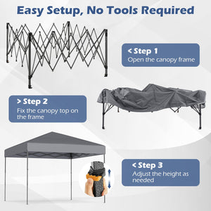 10 X 10 Feet Pop up Canopy Tent with Portable Carrying Bag and 8 Stakes