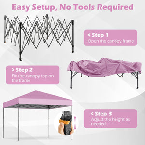 10 X 10 Feet Pop up Canopy Tent with Portable Carrying Bag and 8 Stakes