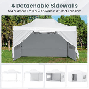 10 X 14 FT Pop up Canopy Tent Outdoor Patio Commercial Sunshade Shelter-White