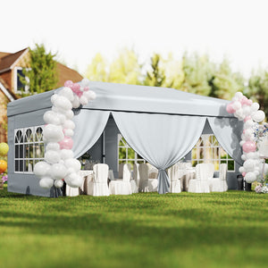 10 X 20 Feet Pop up Canopy Tent Instant Setup with 6 Sidewalls