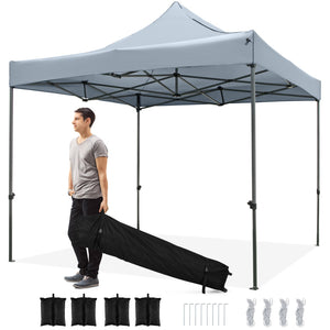 10 x 10 FT Outdoor Pop up Canopy Tent Easy Setup Gazebo Shelter with Wheeled Bag