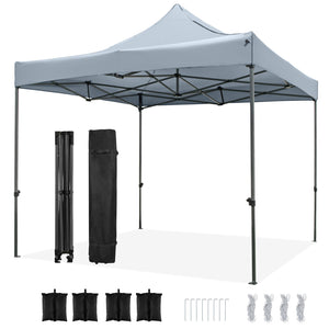 10 x 10 FT Outdoor Pop up Canopy Tent Easy Setup Gazebo Shelter with Wheeled Bag