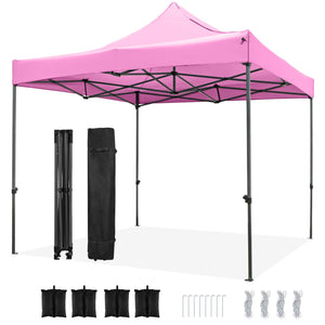 10 x 10 FT Outdoor Pop up Canopy Tent Easy Setup Gazebo Shelter with Wheeled Bag