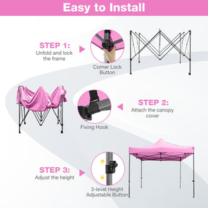 10 x 10 FT Outdoor Pop up Canopy Tent Easy Setup Gazebo Shelter with Wheeled Bag