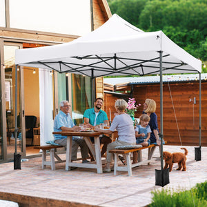 10 x 10 FT Outdoor Pop up Canopy Tent Easy Setup Gazebo Shelter with Wheeled Bag