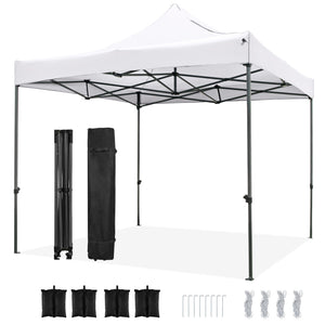 10 x 10 FT Outdoor Pop up Canopy Tent Easy Setup Gazebo Shelter with Wheeled Bag