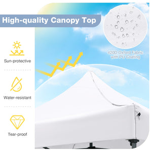 10 x 10 FT Outdoor Pop up Canopy Tent Easy Setup Gazebo Shelter with Wheeled Bag
