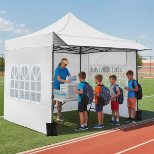 10 x 10 FT Pop up Canopy Tent with Sidewalls and Awning for Party Picnic Event