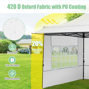 10 x 10 FT Pop up Canopy Tent with Sidewalls and Awning for Party Picnic Event