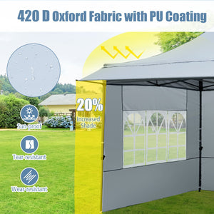 10 x 10 FT Pop up Canopy Tent with Sidewalls and Awning for Party Picnic Event