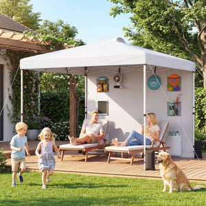 10 x 10 FT Pop up Canopy Tent with Sidewall 6 Pockets Instant Setup Commercial Gazebo