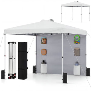 10 x 10 FT Pop up Canopy Tent with Sidewall 6 Pockets Instant Setup Commercial Gazebo