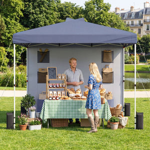 10 x 10 FT Pop up Canopy Tent with Sidewall 6 Pockets Instant Setup Commercial Gazebo
