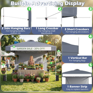 10x10 Pop-Up Canopy Tent with Roller Bag and Adjustable Height