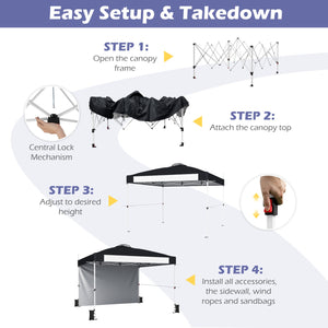 10x10 Pop-Up Canopy Tent with Roller Bag and Adjustable Height