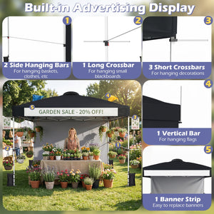 10x10 Pop-Up Canopy Tent with Roller Bag and Adjustable Height