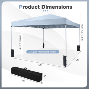 10 x 10 Feet Pop up Canopy Tent with Carrying Bag and 4 Sandbags