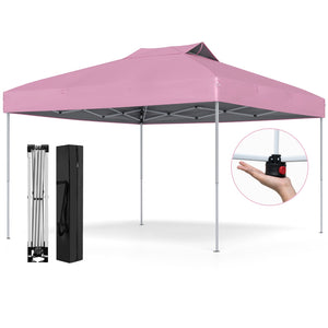 10 X 10 FT Foldable Outdoor Patio Shelter Canopy Tent with 1-Push Center Lock