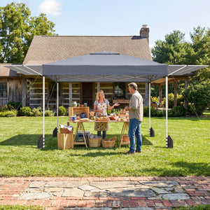 10 x 17 Feet Pop Up Canopy Tent with Dual Adjustable Awnings