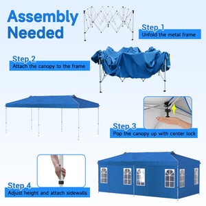 Pop Up Canopy Tent 10x20 FT with 6 Sidewalls