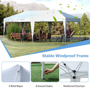 10 x 20 FT Pop up Canopy Tent with Carry Bag for Party BBQ-White