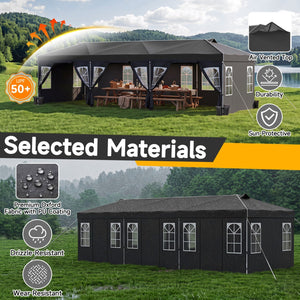 Pop Up Canopy Tent 10x30 FT with 8 Sidewalls