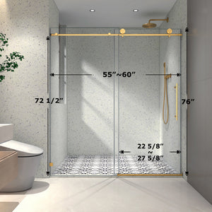 6076 Brushed Shower Door