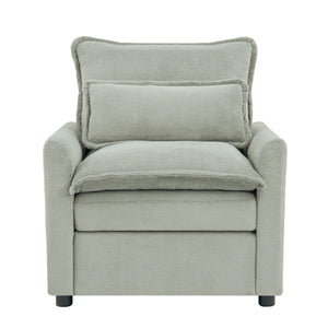 Modern Single Seat Accent Chair With Side Storage Pockets