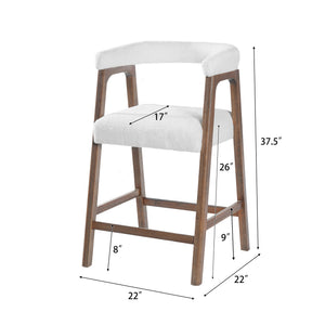 26'' Seat Height Bar Stools with Back - Set of 2